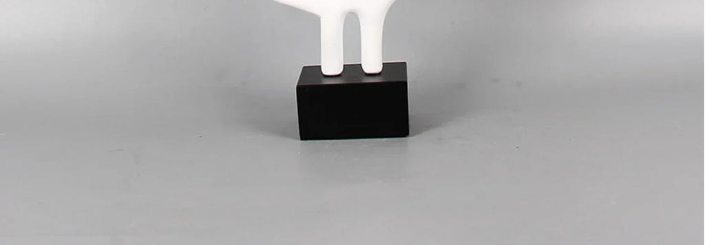Geometric Sculpture - Black White Hollow Design, alternate view - House Of Avana