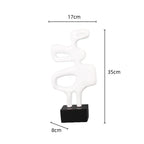 Geometric Sculpture - Black White Hollow Design, alternate view - House Of Avana