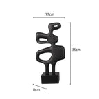 Geometric Sculpture - Black White Hollow Design, alternate view - House Of Avana