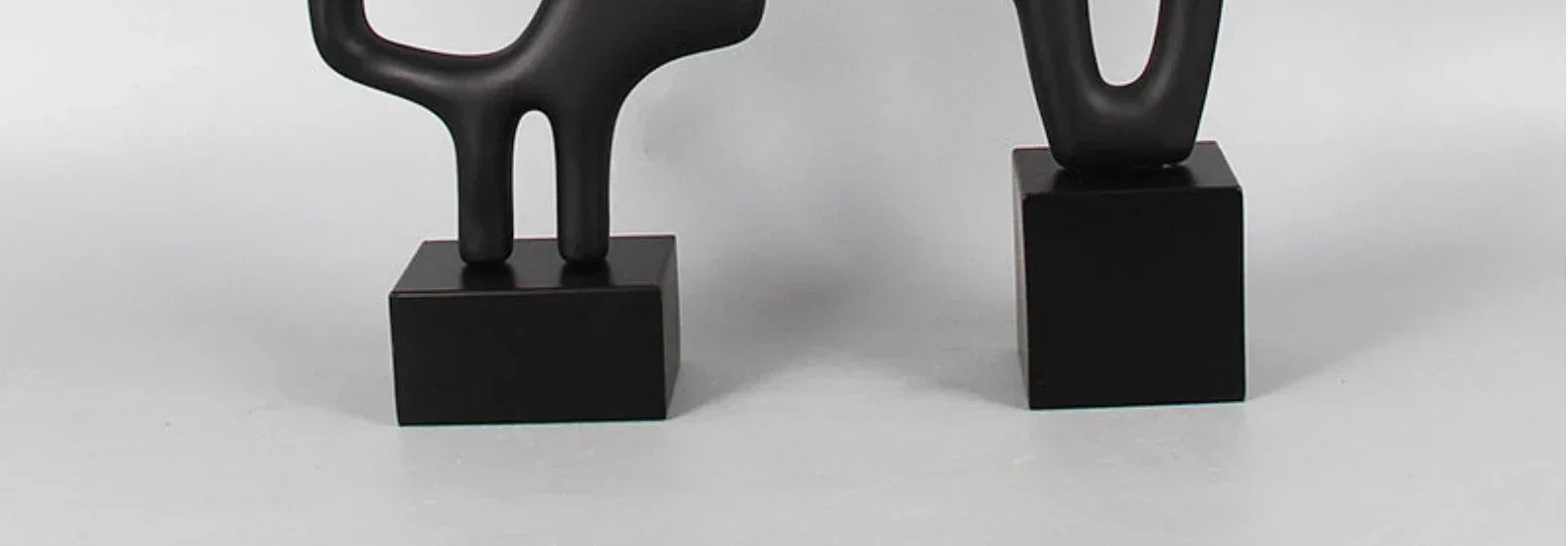Geometric Sculpture - Black White Hollow Design, angled view - House Of Avana