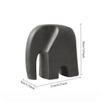 Minimalist Elephant Ornament - White Abstract Design, close-up view - House Of Avana