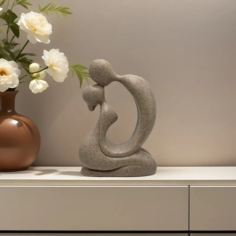 Abstract Art - Romantic Silver Couple, dimensions view - House Of Avana