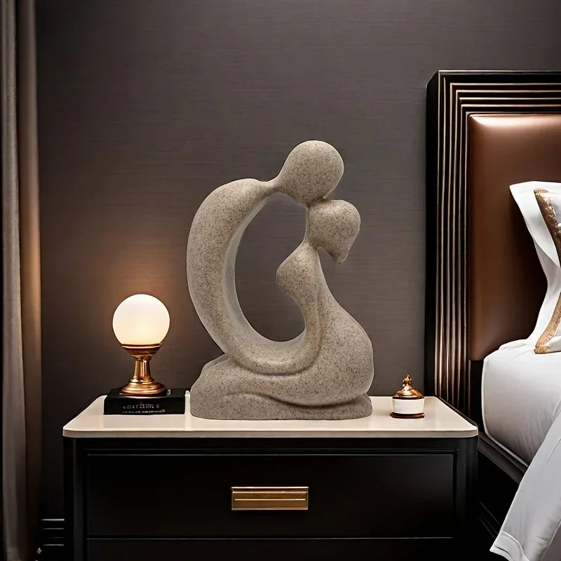 Abstract Art - Romantic Silver Couple, back view - House Of Avana