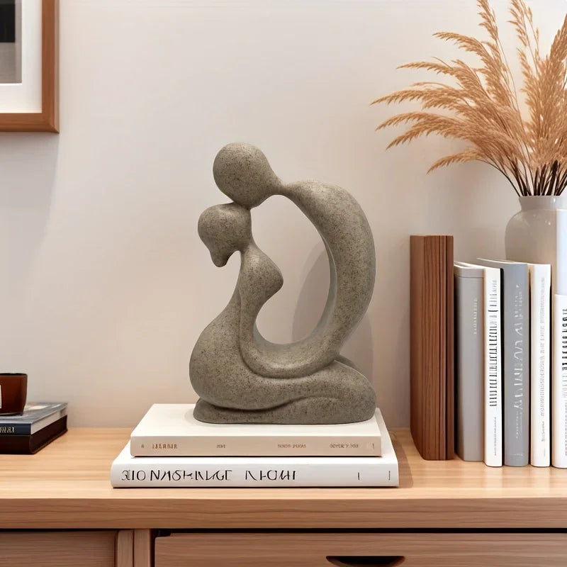 Abstract Art - Romantic Silver Couple, angled view - House Of Avana