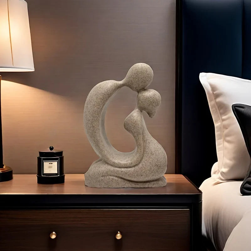 Abstract Art - Romantic Silver Couple, angled view - House Of Avana