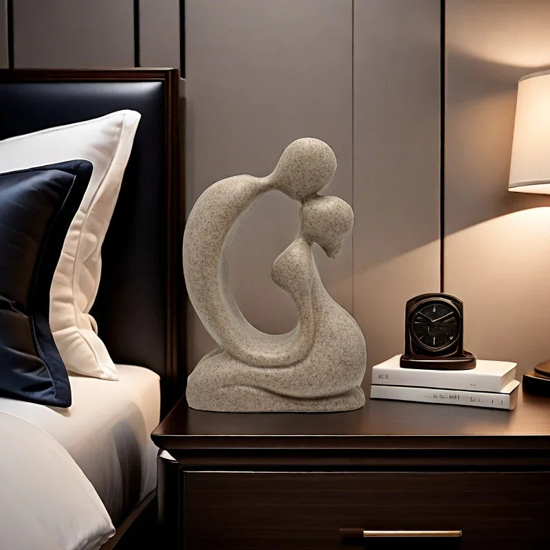 Abstract Art - Romantic Silver Couple, front view - House Of Avana