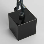 Metal Statue - Nordic Silver Acrobatic Figure | Mixed (Metal and Marble) Figure Sculpture | room setting | Abstract home decor | House of Avana