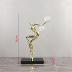 Metal Statue - Nordic Silver Acrobatic Figure | Mixed (Metal and Marble) Figure Sculpture | product view 18 | Abstract home decor | House of Avana