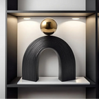 Abstract Art - U-shaped Arch White Modern, back view - House Of Avana