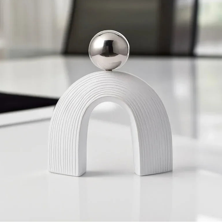 Abstract Art - U-shaped Arch White Modern, side view - House Of Avana