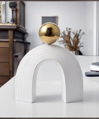 Abstract Art - U-shaped Arch White Modern, angled view - House Of Avana