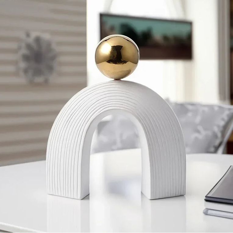 Abstract Art - U-shaped Arch White Modern, front view - House Of Avana