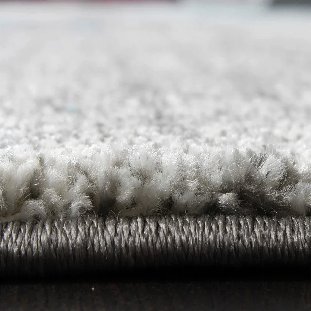 Modern Area Rug Canvas Artful Design in Grey, back view - House Of Avana