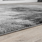 Modern Area Rug Canvas Artful Design in Grey, side view - House Of Avana