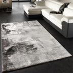 Modern Area Rug Canvas Artful Design in Grey, front view - House Of Avana