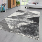 Black and White Abstract Area Rug - House Of Avana