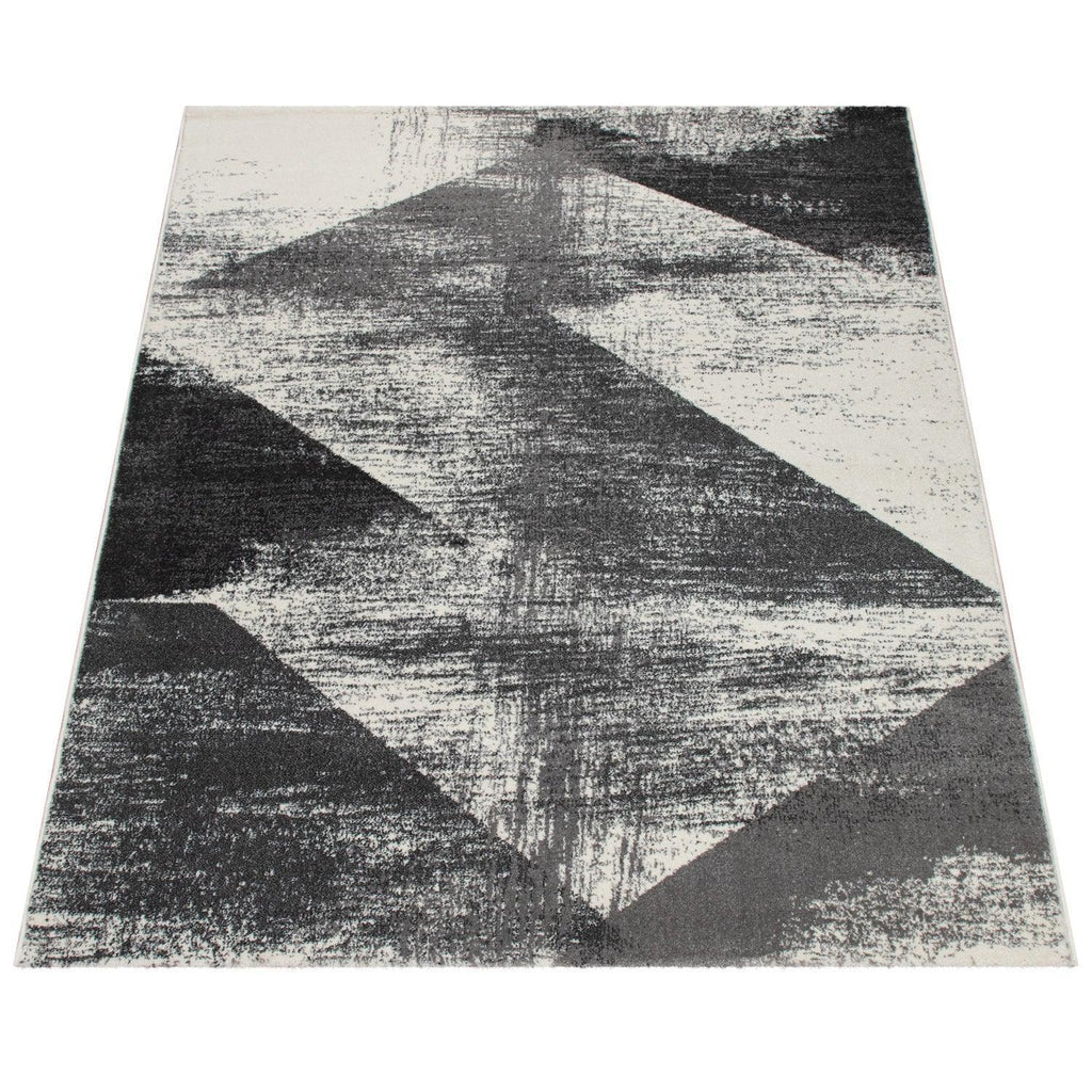Black and White Abstract Area Rug - House Of Avana