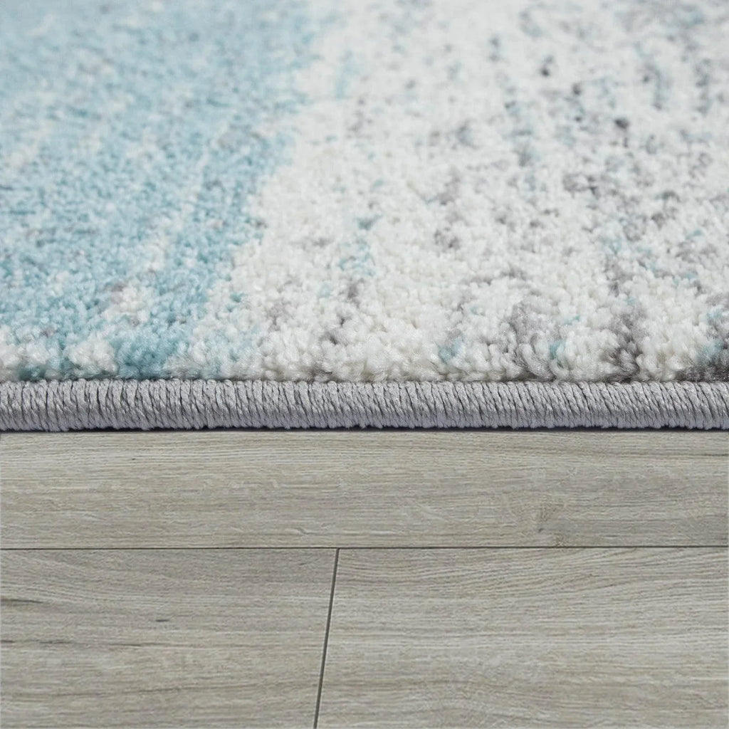 Modern Area Rug Mero Abstract Design - Grey Blue RugYourHome