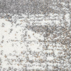 Modern Area Rug Mero Abstract Design - Grey White Brown, side view - House Of Avana