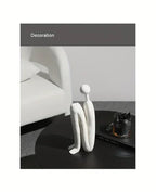 Modern Back to Back Sculpture - White Figure, texture detail - House Of Avana