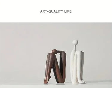 Modern Back to Back Sculpture - White Figure, in-use display - House Of Avana