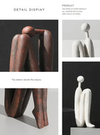 Modern Back to Back Sculpture - White Figure, alternate view - House Of Avana