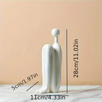 Modern Back to Back Sculpture - White Figure, side view - House Of Avana