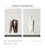 Modern Back to Back Sculpture - White Figure, angled view - House Of Avana