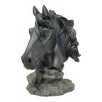Black Horse Bust - 4.5"h Sculpture Home Decor, side view - House Of Avana