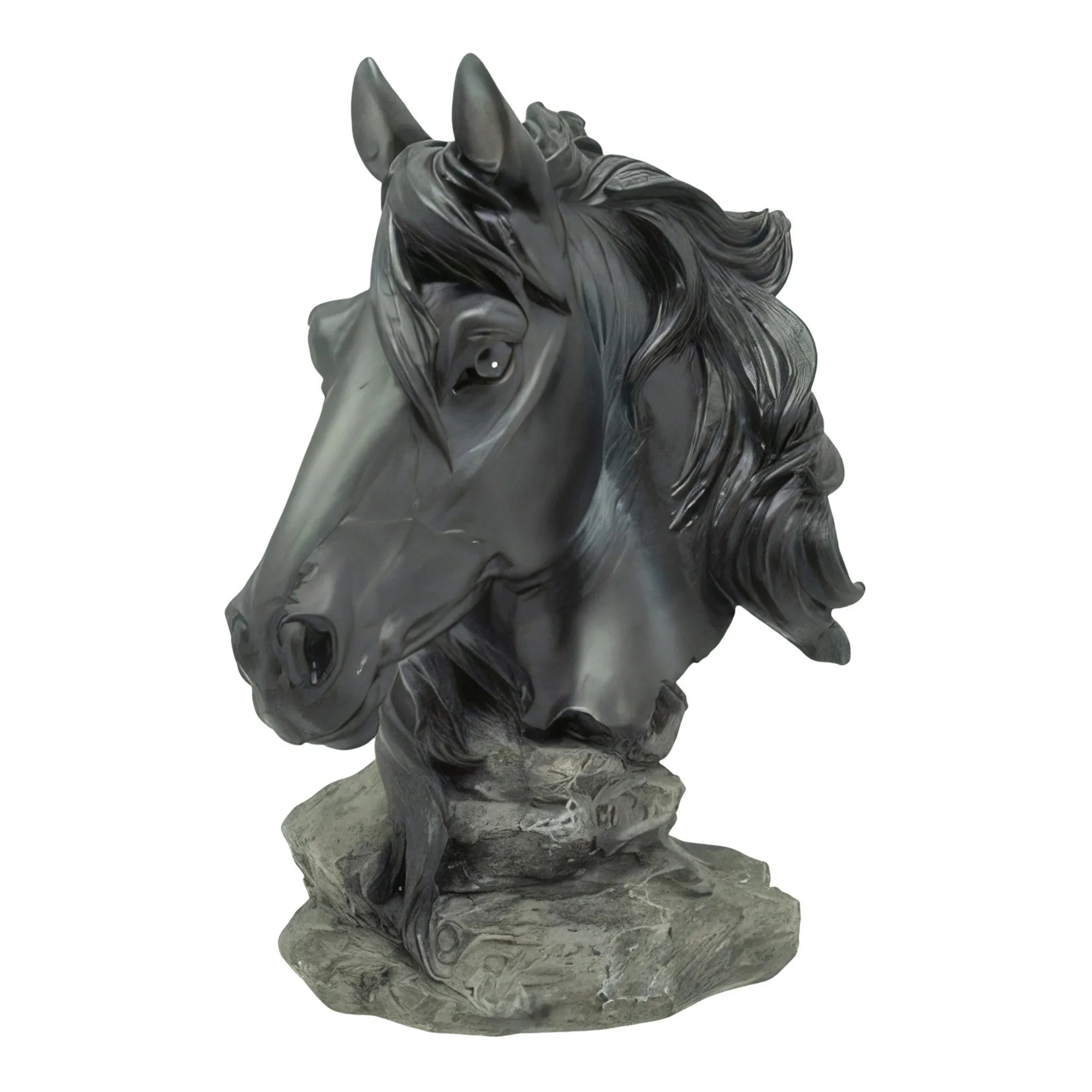 Black Horse Bust - 4.5"h Sculpture Home Decor, side view - House Of Avana