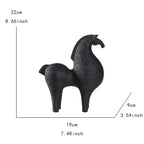 Horse Figurine - Black Intricate Texture, close-up view - House Of Avana