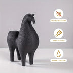 Horse Figurine - Black Intricate Texture, detail shot - House Of Avana