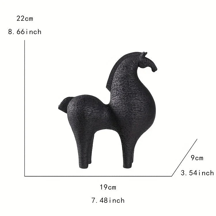Horse Figurine - Black Intricate Texture, top view - House Of Avana
