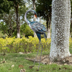 Rustic Blue Heron Statue - Outdoor Sculpture, alternate view - House Of Avana [[SKU:HOA-SCU-180]]