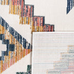 Modern Boho Rug with colorful Diamond Pattern in Cream RugYourHome