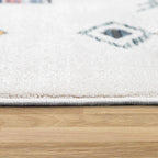 Modern Boho Rug with colorful Diamond Pattern in Cream RugYourHome