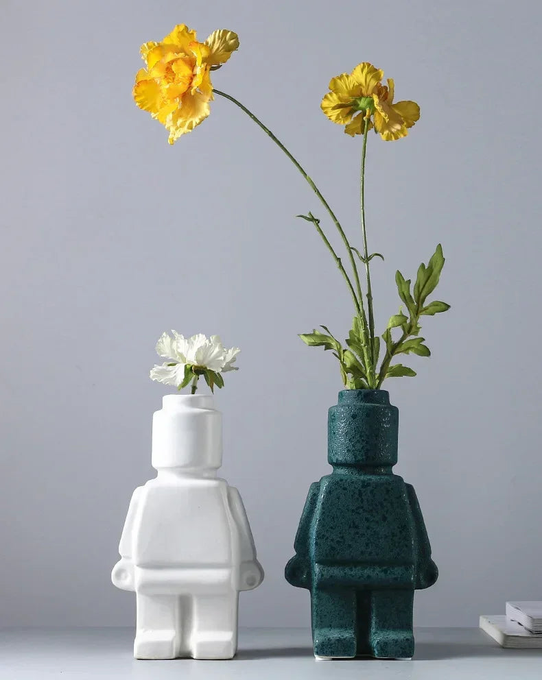 Vase - Decorative Ceramic White, alternate view - House Of Avana