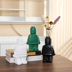 Vase - Decorative Ceramic White, back view - House Of Avana