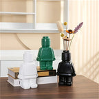 Vase - Decorative Ceramic White, angled view - House Of Avana