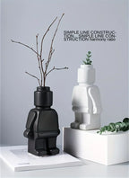 Vase - Decorative Ceramic White, angled view - House Of Avana