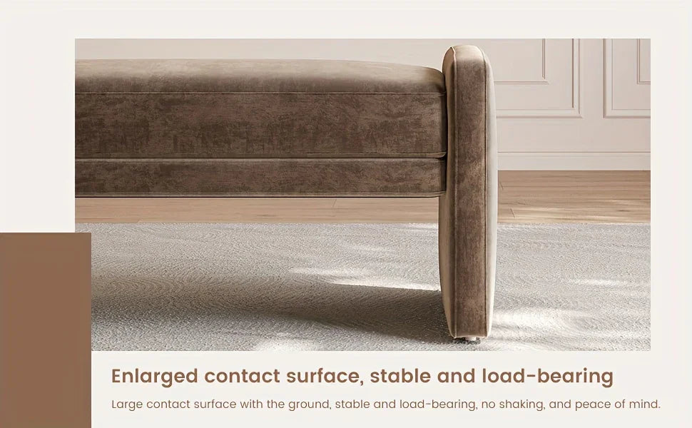 Modern Brown Entrance Shoe Changing Stool with Storage - Multifunctional Soft Seat Bench with Shoe Storage Compartment, Space-Saving Design for Entryway, Living Room, Bedroom, Hallway - Contemporary Minimalist Stool with Cush House Of Avana