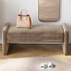 Modern Brown Entrance Shoe Changing Stool with Storage - Multifunctional Soft Seat Bench with Shoe Storage Compartment, Space-Saving Design for Entryway, Living Room, Bedroom, Hallway - Contemporary Minimalist Stool with Cush House Of Avana