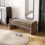 Modern Brown Entrance Shoe Changing Stool with Storage - Multifunctional Soft Seat Bench with Shoe Storage Compartment, Space-Saving Design for Entryway, Living Room, Bedroom, Hallway - Contemporary Minimalist Stool with Cush House Of Avana