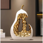 Figurine - Ceramic Golden Ornament, close-up view - House Of Avana