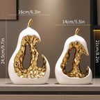Figurine - Ceramic Golden Ornament, side view - House Of Avana