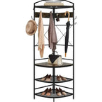 Modern Corner Entryway Hall Tree Shoe Storage Bench Coat Rack