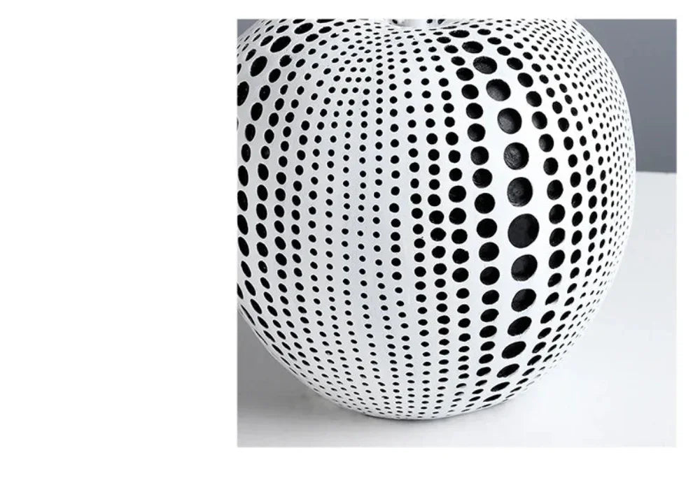 Abstract Fruit Sculpture - White Black Modern, close-up view - House Of Avana