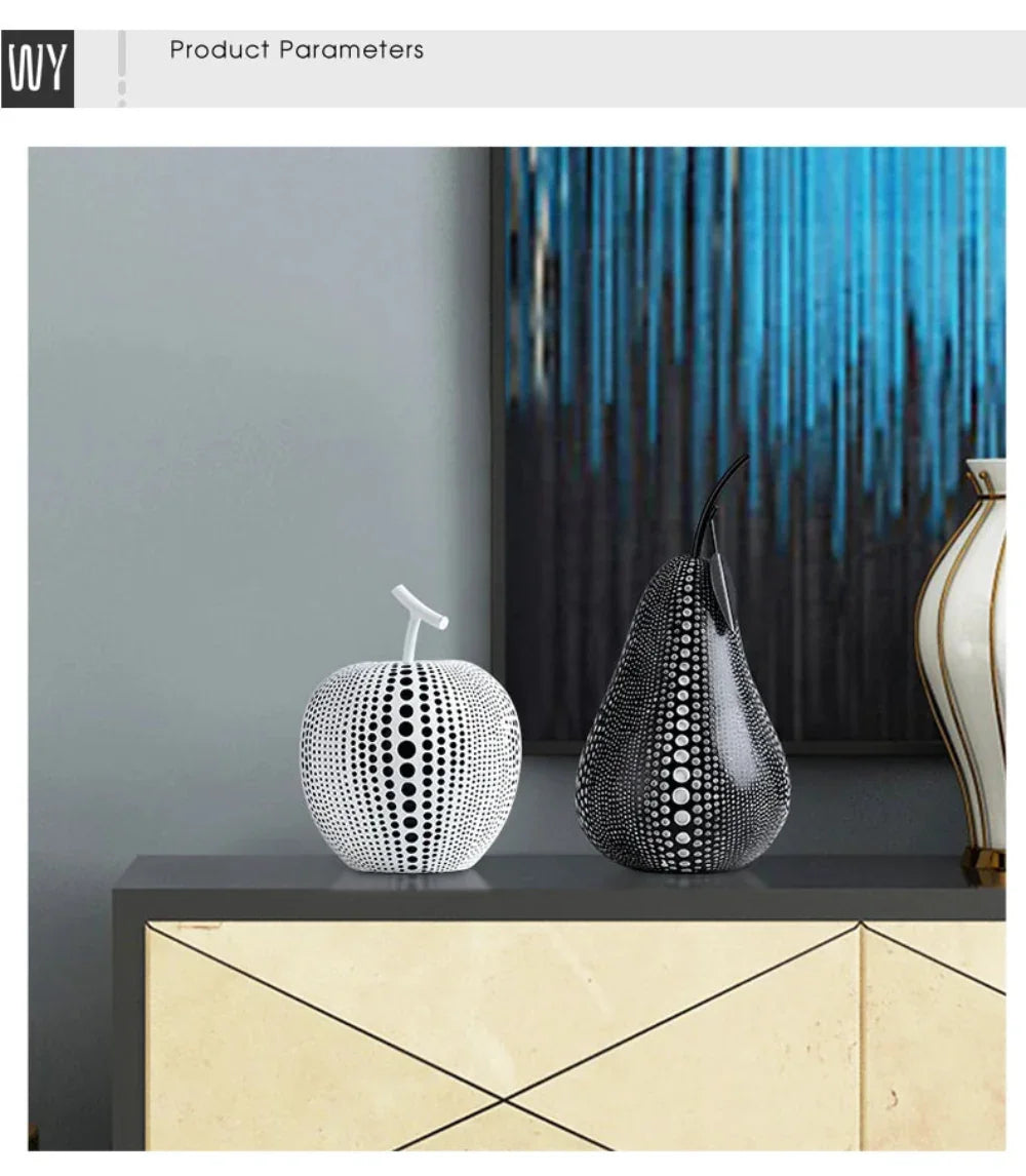 Abstract Fruit Sculpture - White Black Modern, texture detail - House Of Avana