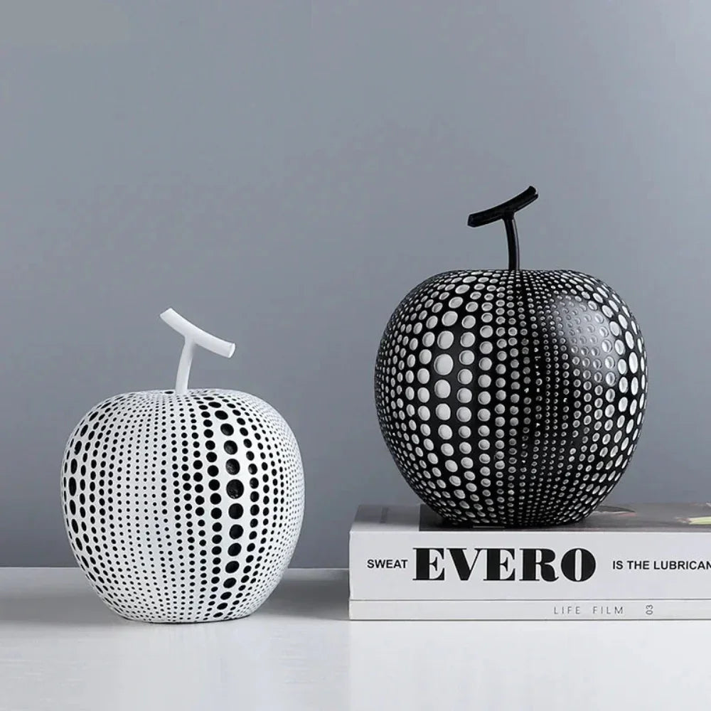 Abstract Fruit Sculpture - White Black Modern, detail shot - House Of Avana