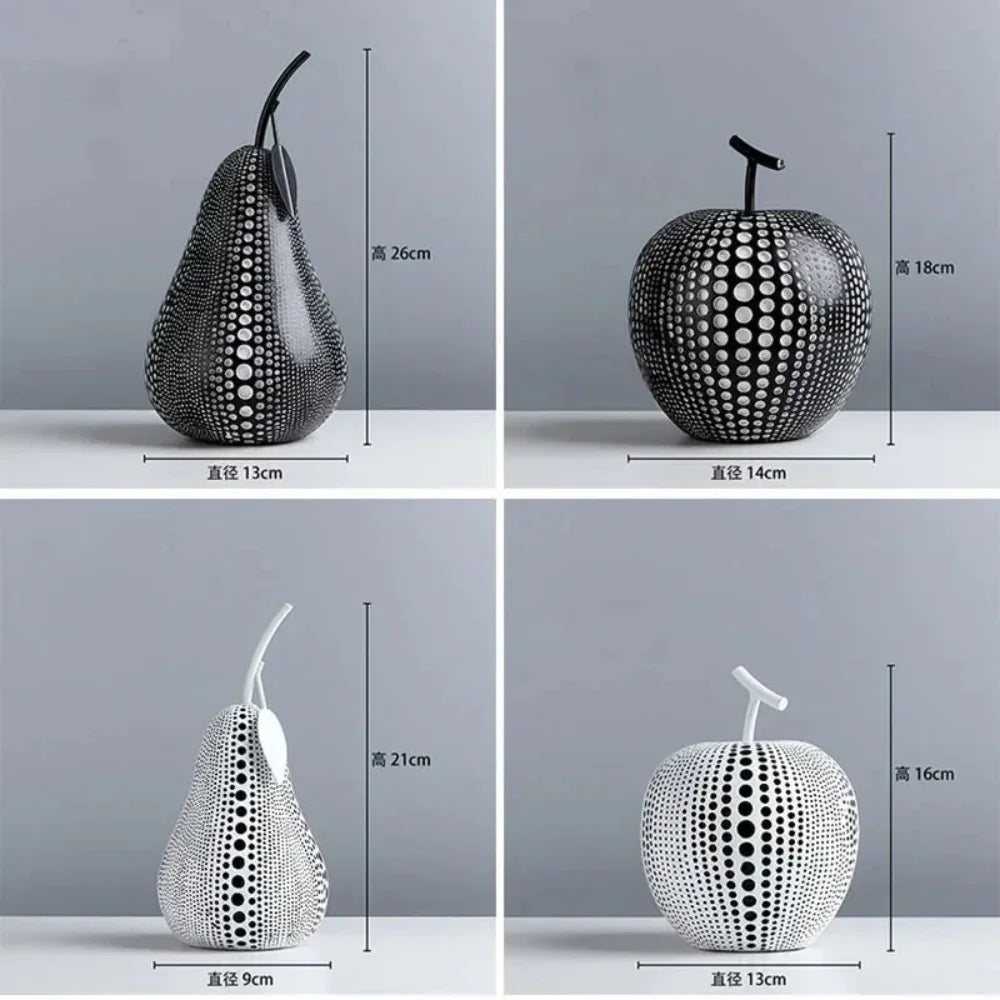 Abstract Fruit Sculpture - White Black Modern, lifestyle image - House Of Avana